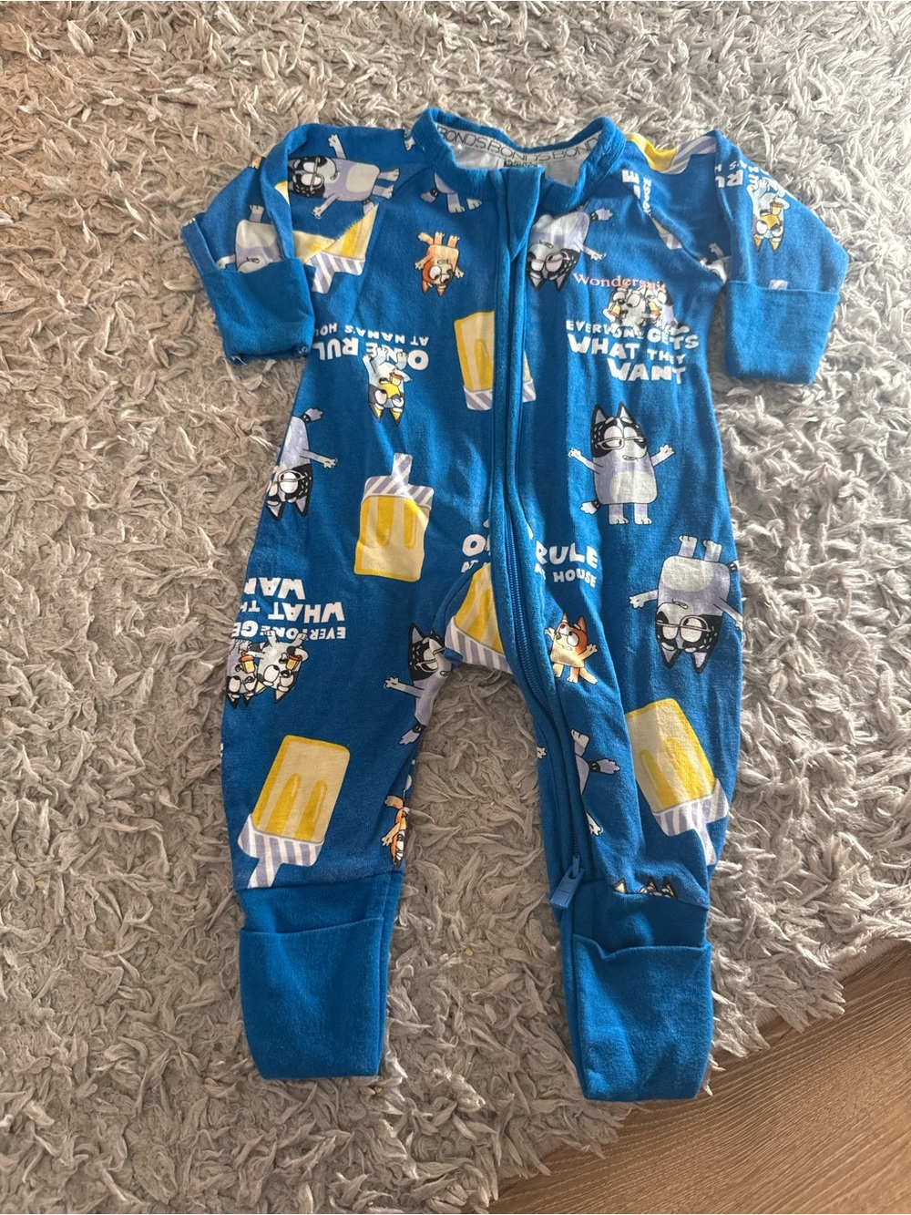Bonds Bluey Character Zip Footed One-Piece with Popsicle Print